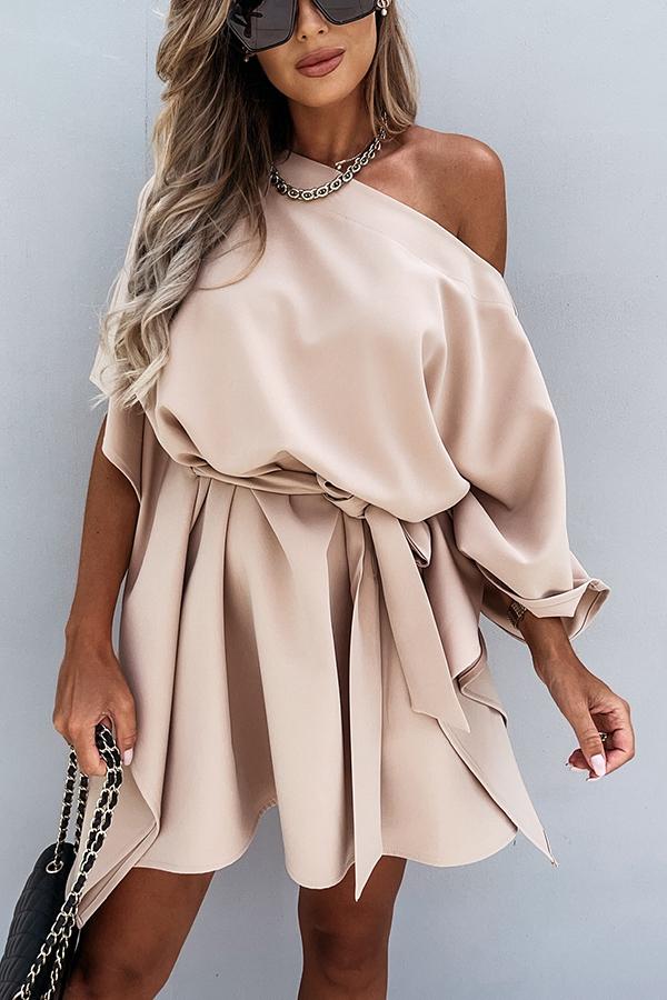 Batwing Sleeve Cape Dress