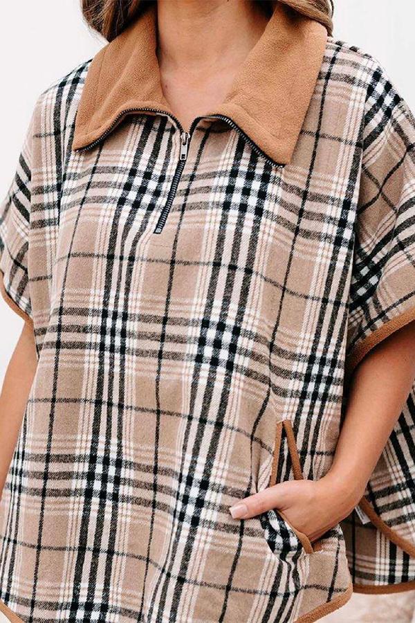 Plaid Woolen Fleece Top