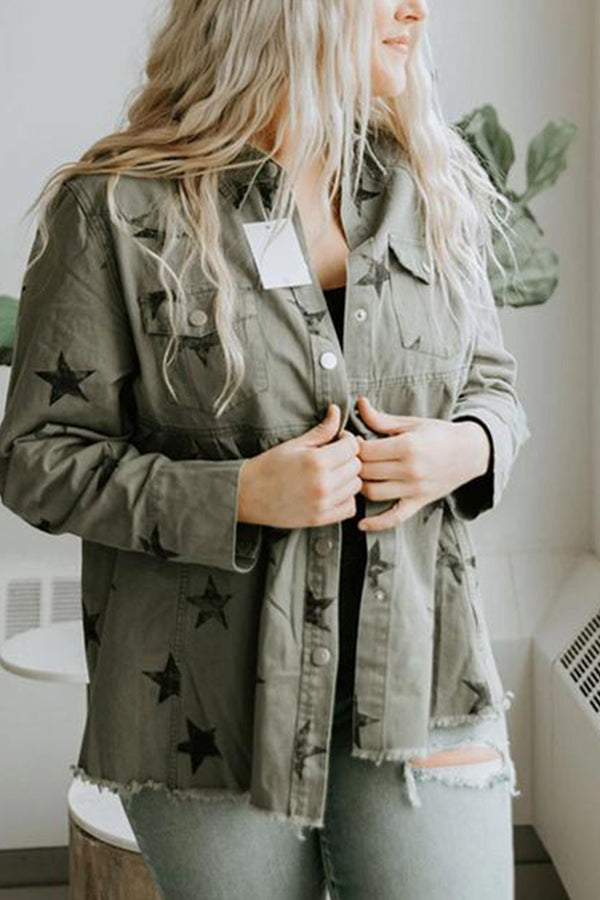 Oliver Green Star Print Military Jacket