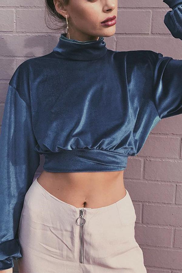 Velvet Short Cropped Thin Top
