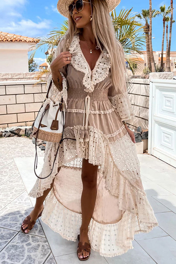 New Patchwork Fashion V-neck Dress