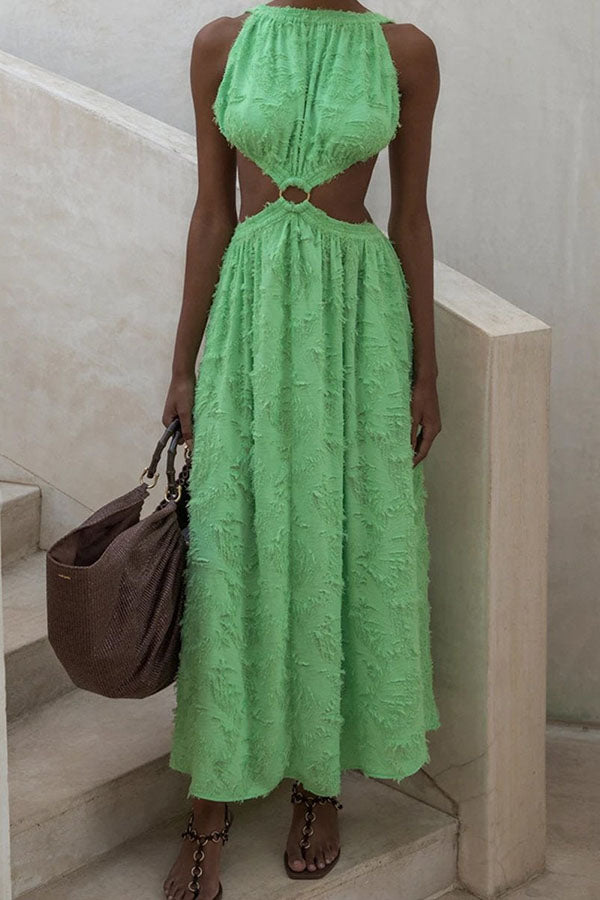 Chic Cutout Back Open Maxi Vacation Dress