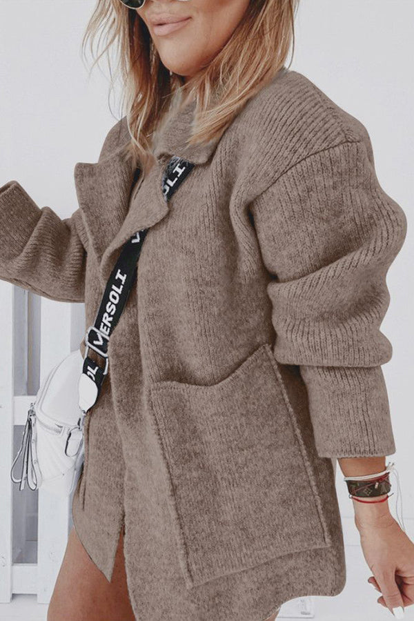 Loose-fit Sweater with Suit Collar