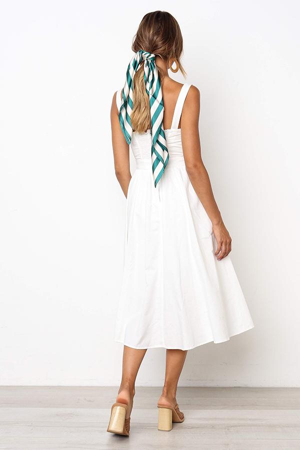 Solid Color Sleeveless Regular Dress