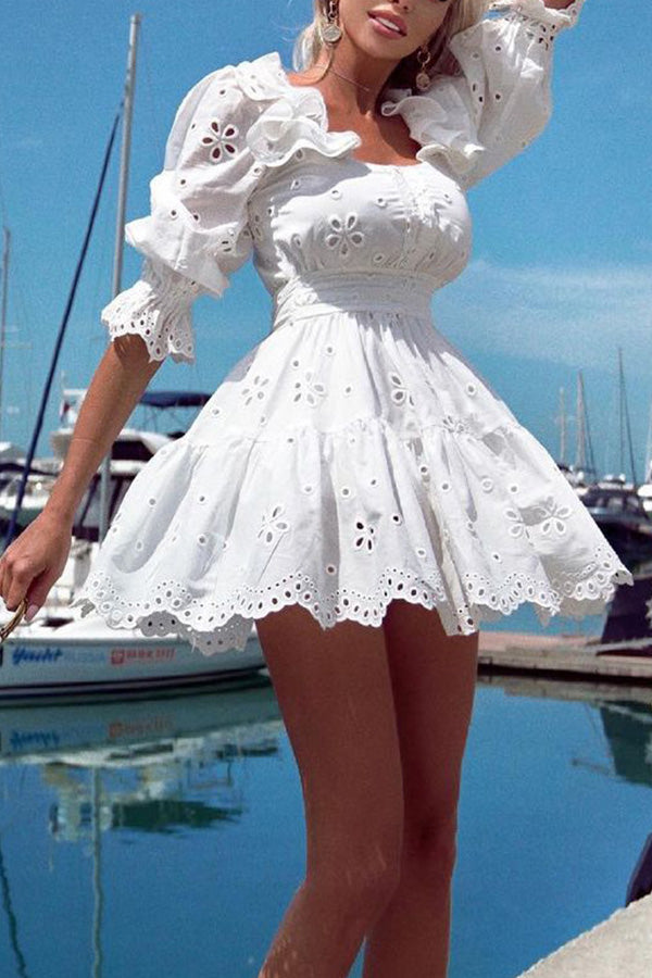 Solid Color Panel Mini Dress