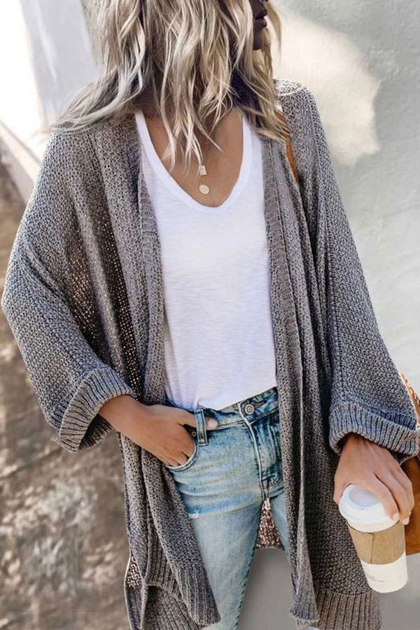 Casual Fashion Long-sleeved Knitted Cardigan