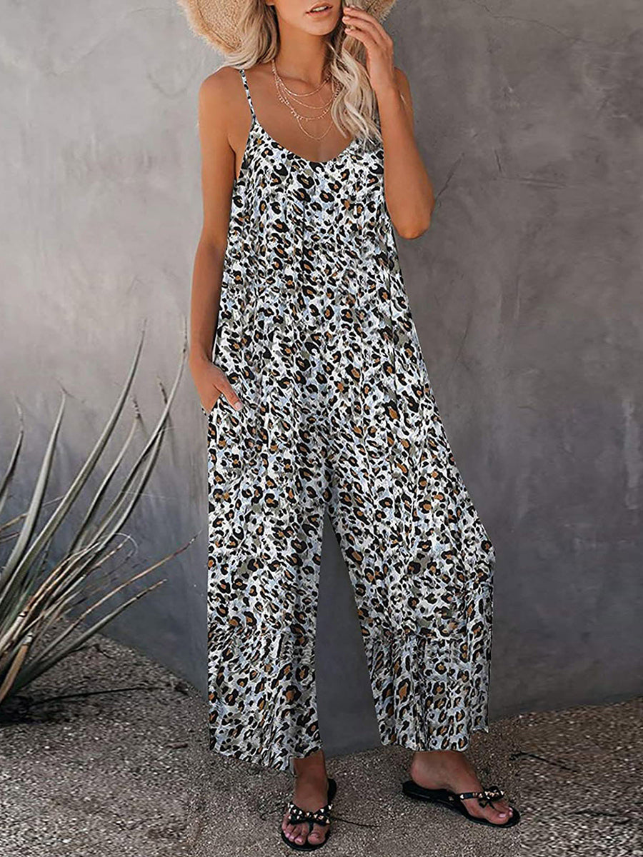 Printed Suspender Jumpsuit