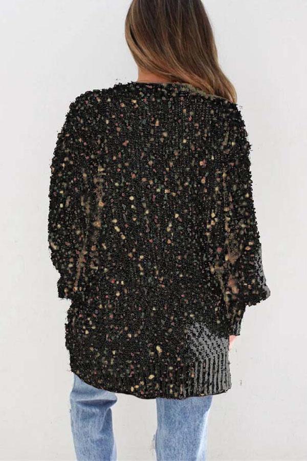 Multicolor Long Sleeve Pocket Cardigan