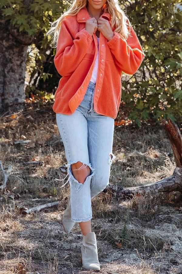 Cozy Fleece Solid Pocketed Jacket