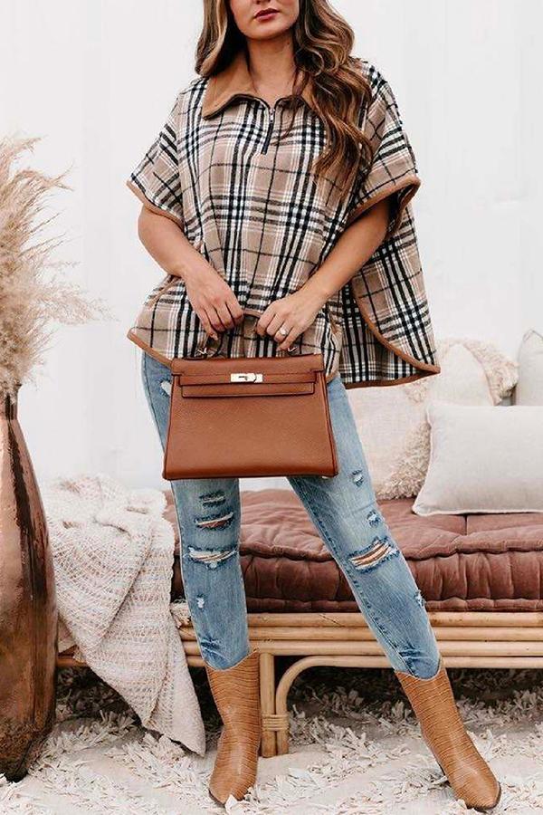 Plaid Woolen Fleece Top