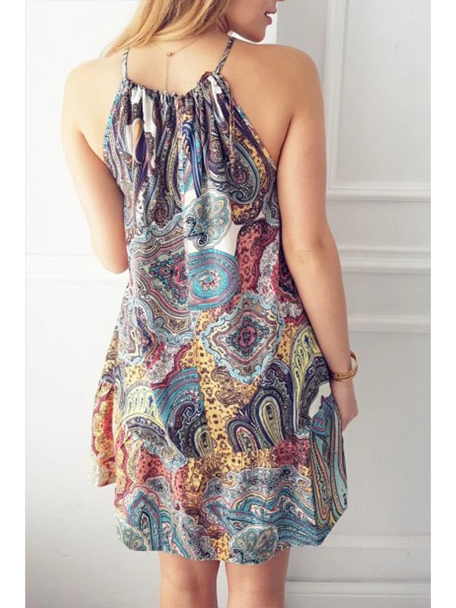 Bohemian Ocean Printed Dress