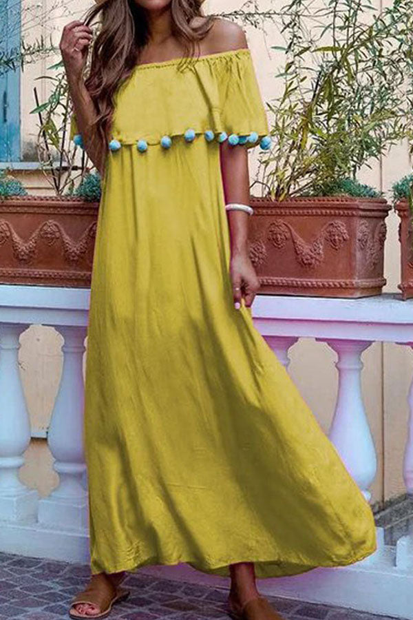 Vacation Strapless Loose Dress