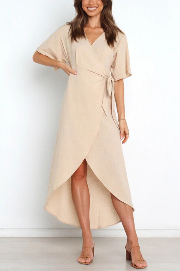 Circus Wrap High Low Midi Dress