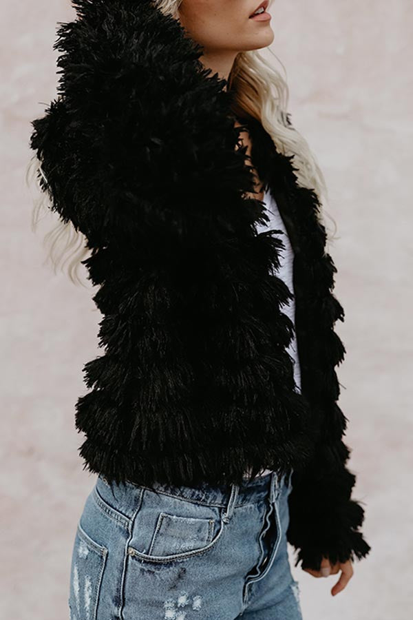 All-match Playful Fringed Fur Coat