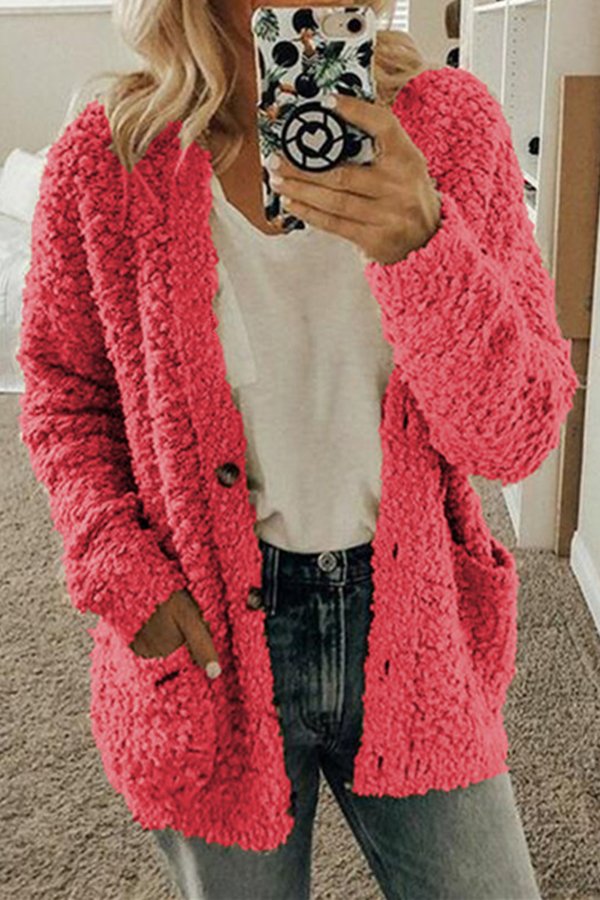 Campatillas Button Front Pocket Casual Cardigan