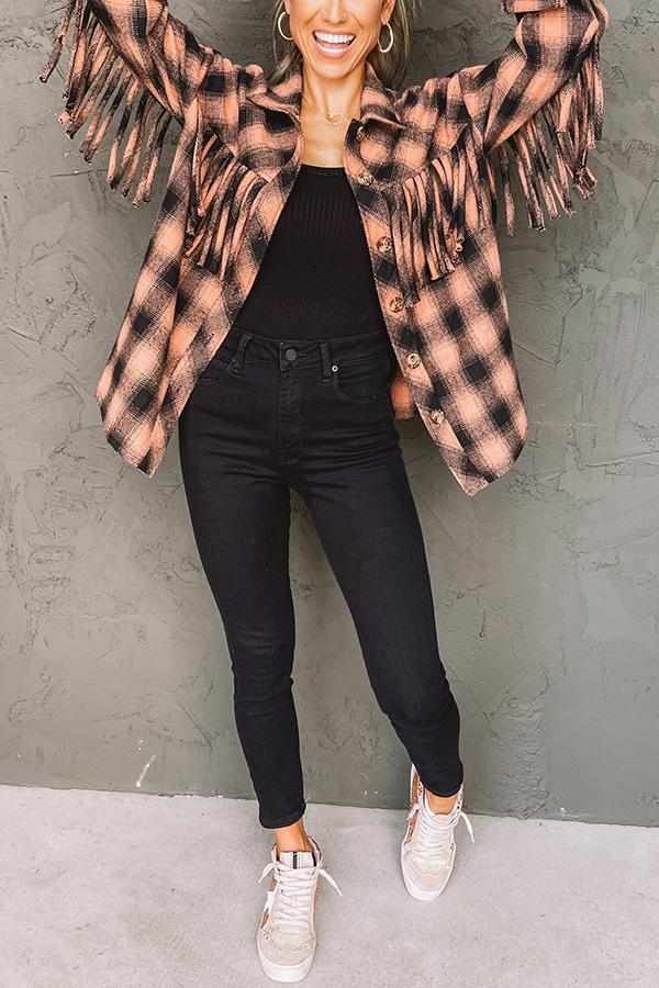 Plaid Fringe Shacket