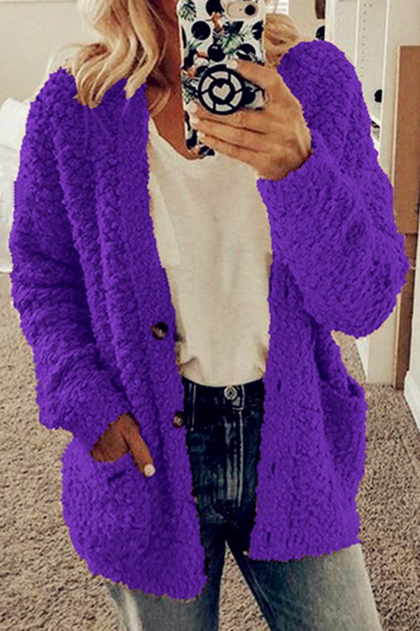 Campatillas Button Front Pocket Casual Cardigan