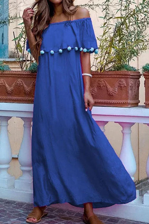 Vacation Strapless Loose Dress