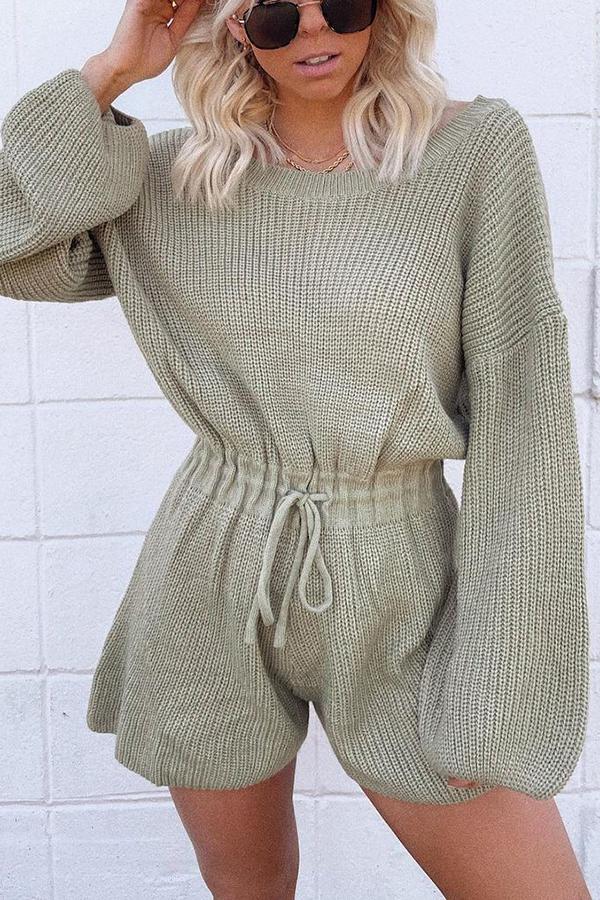 Fly A Little Higher Tie Front Knit Romper