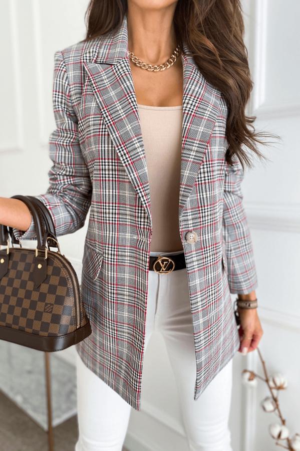Plaid Button Down Blazer