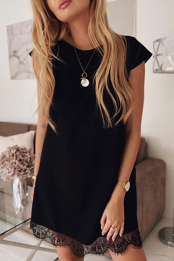 Lace Tie Mini Dress