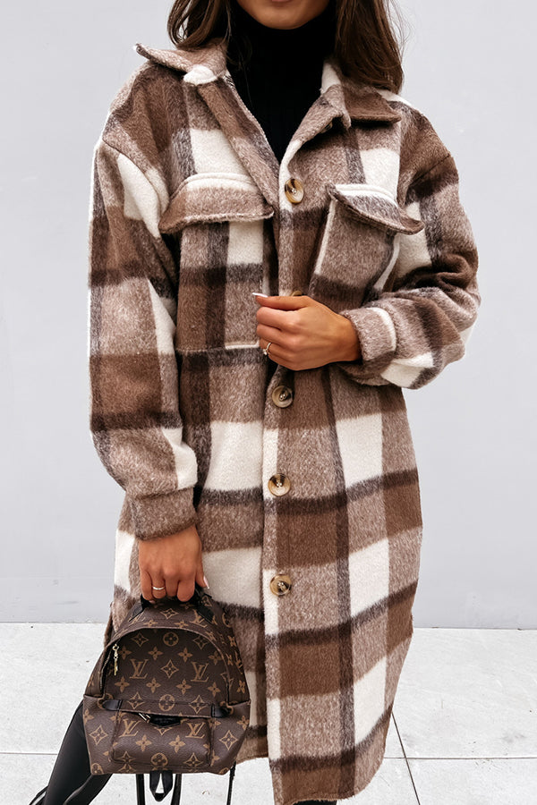 Casual Waist Check Print Jacket