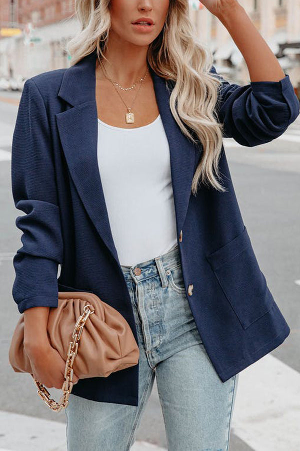 Spring and Autumn Solid Color Suit Coat