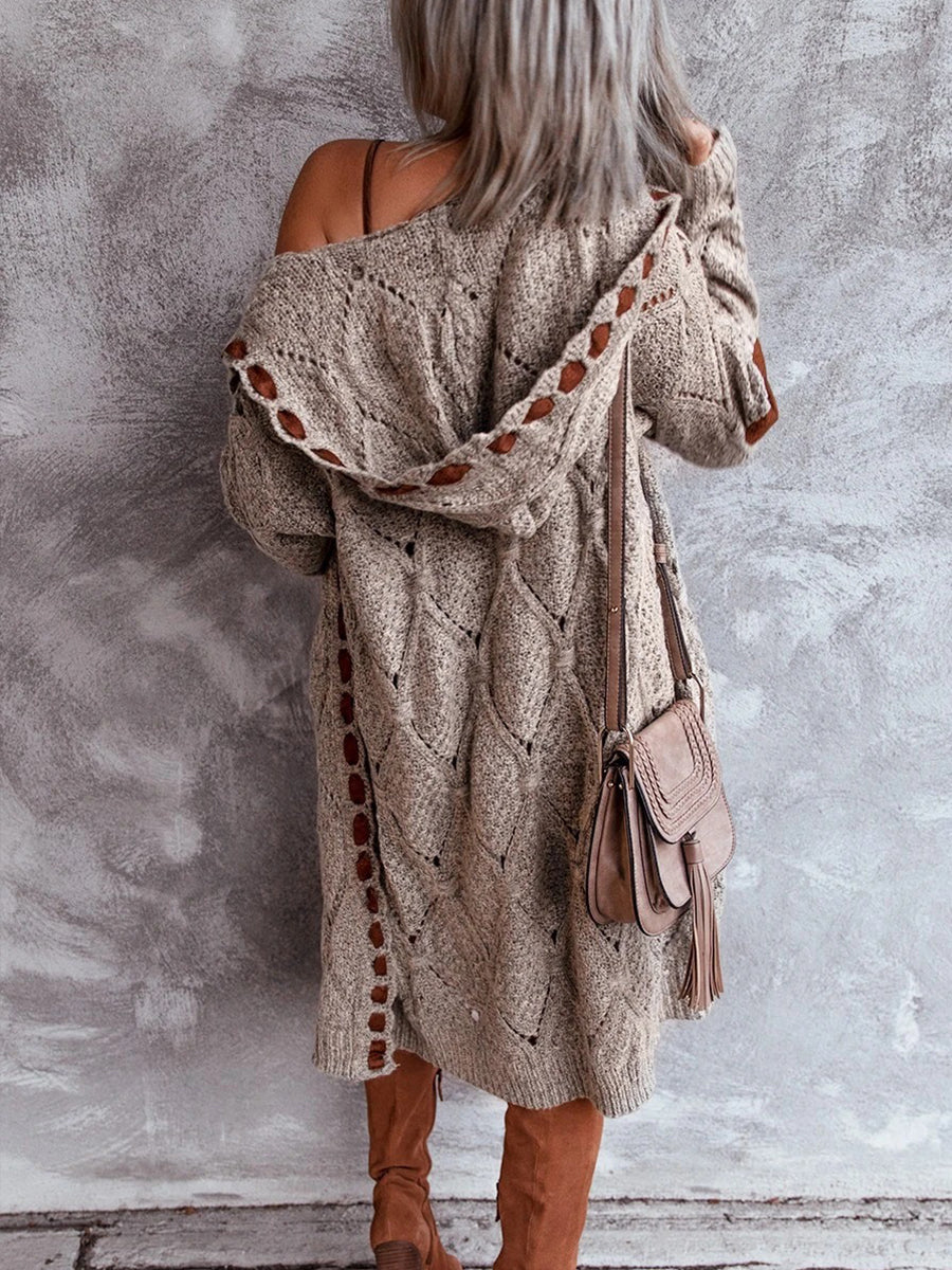 Hooded Knitted Cardigan