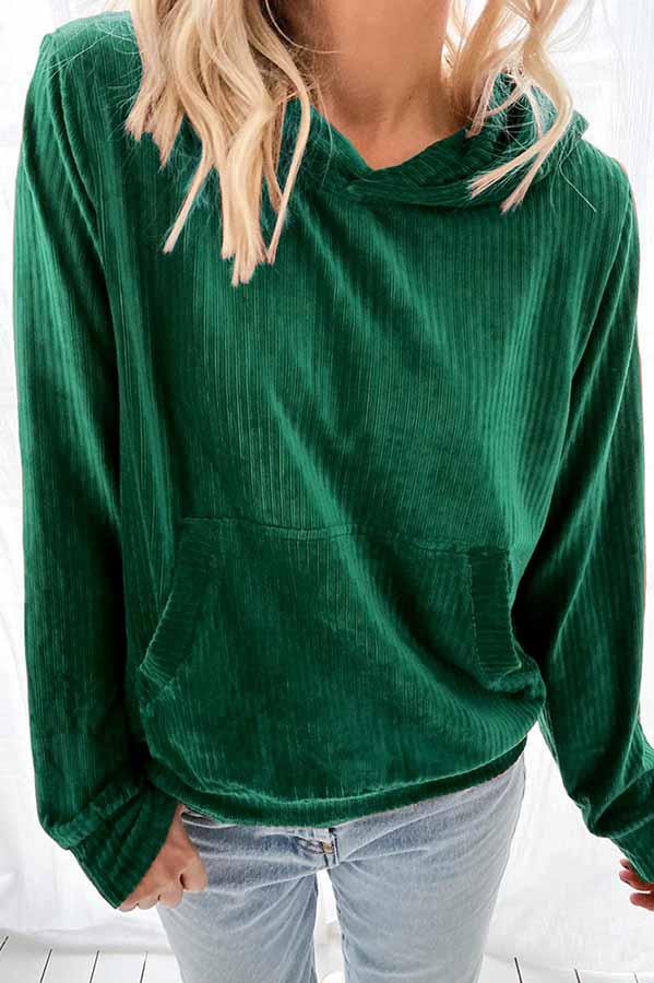 Look At Her Velvet Pocketed Hoodie