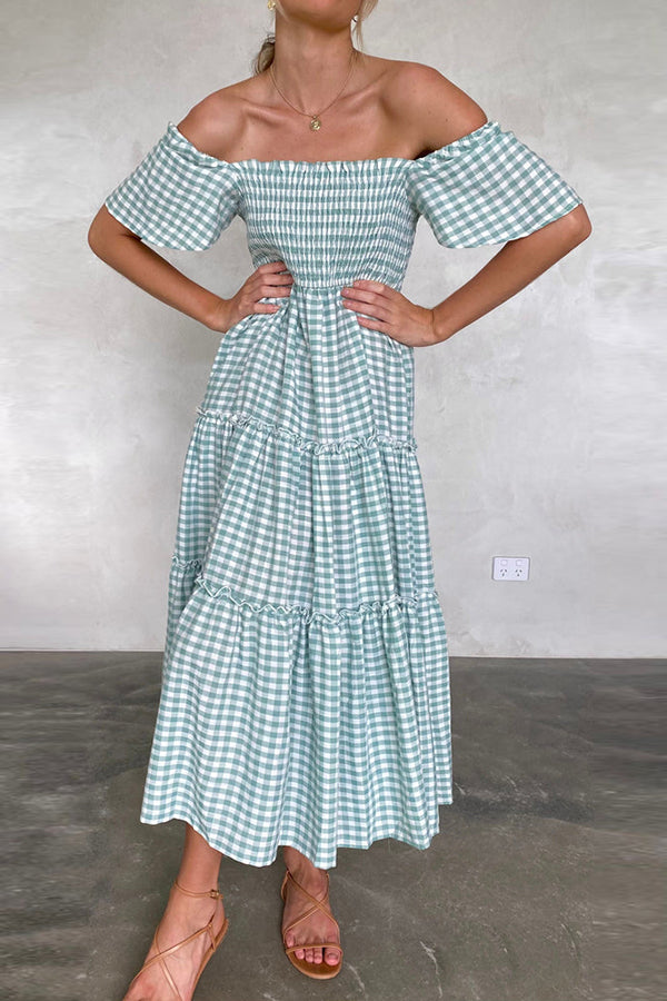 Mom Plaid High Waist Dress