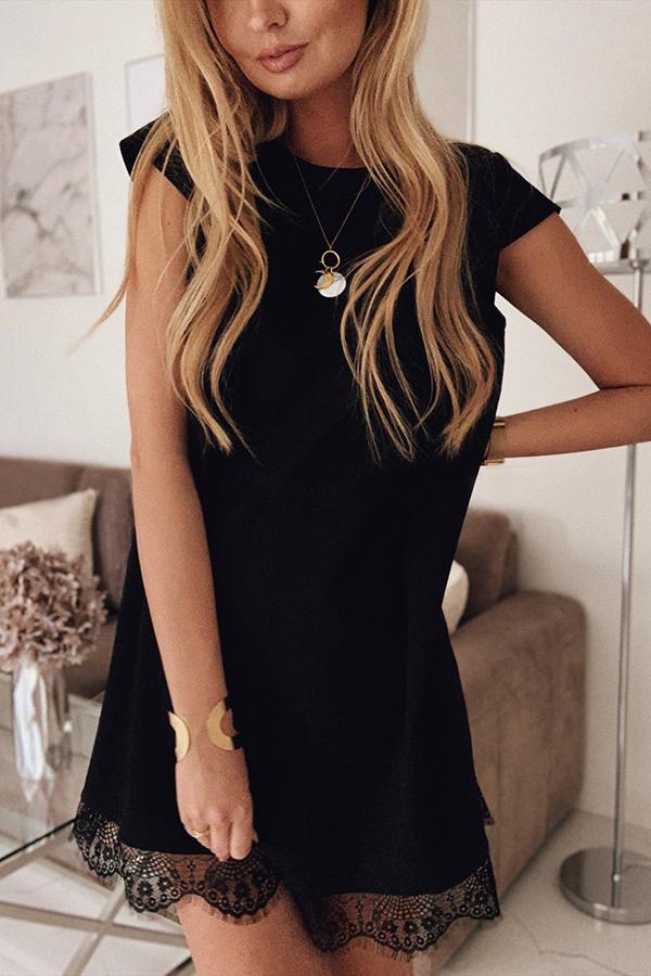 Lace Tie Mini Dress