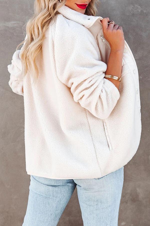 Cozy Fleece Solid Pocketed Jacket