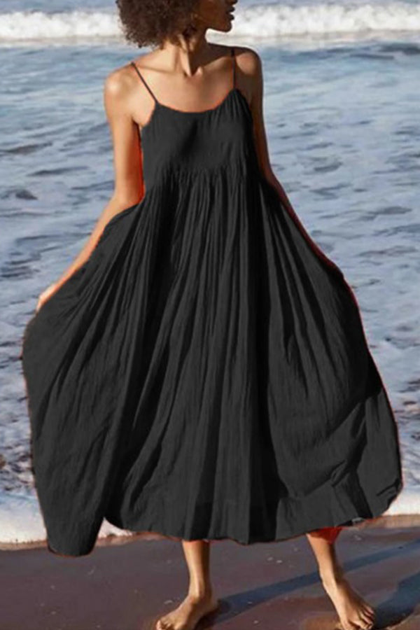Summer Spaghetti Cotton Holiday Boho Maxi Dresses