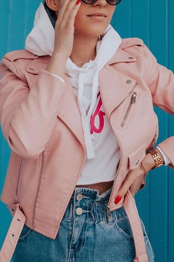 Slim-fit Leather Biker Jacket