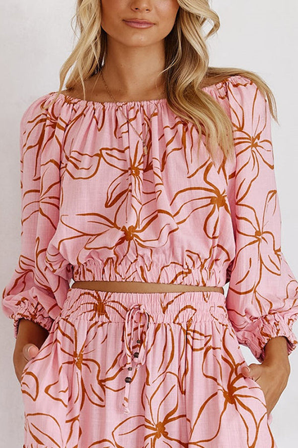 Pink Floral Slip-Neck Suit