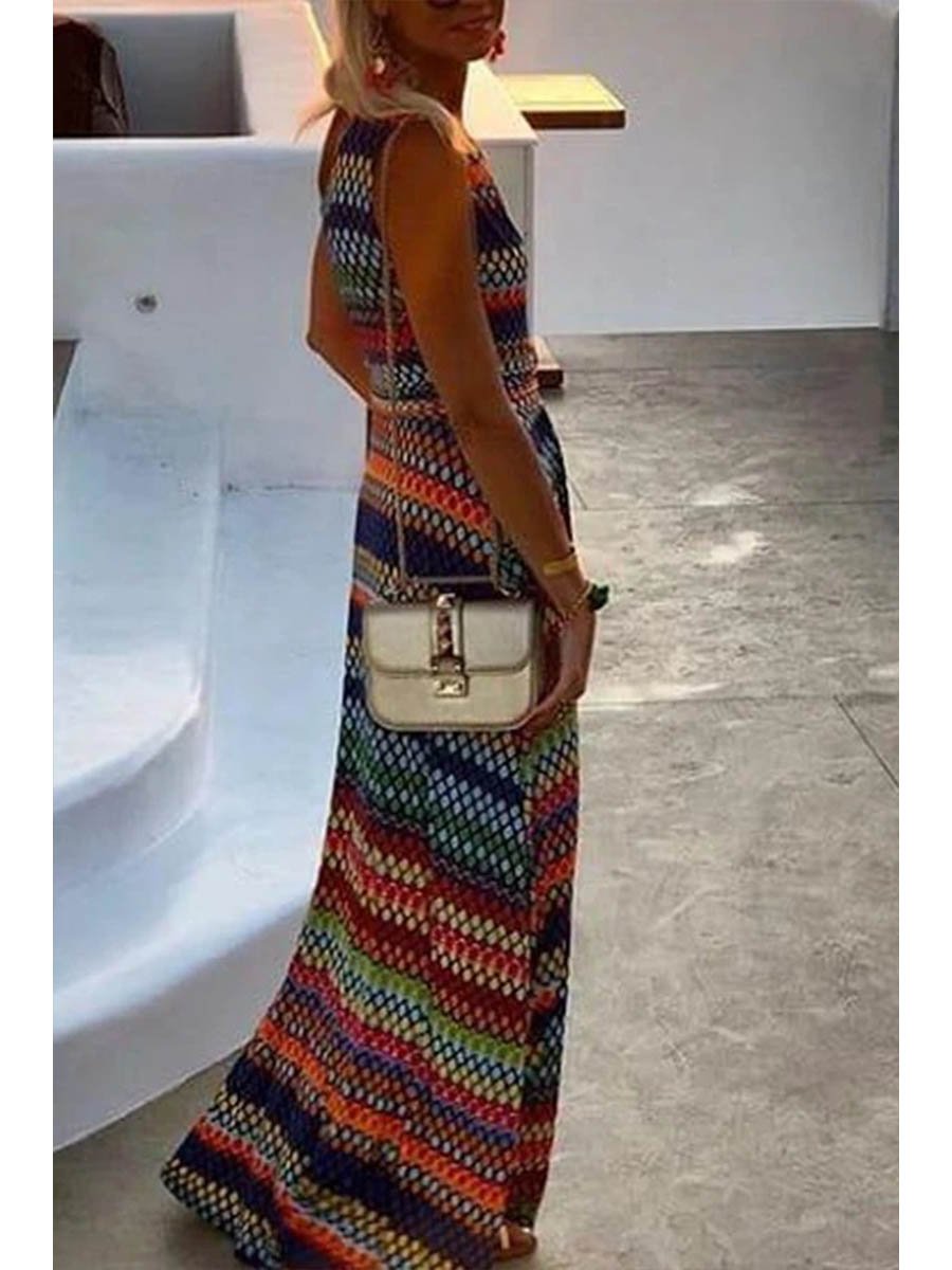 Elegant Geometric Print Dress
