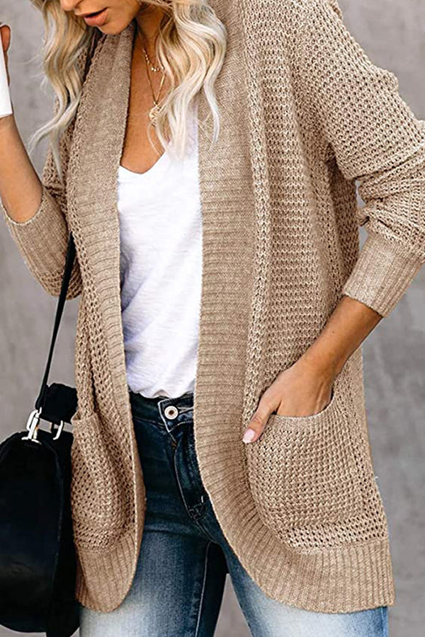 Loose Plain Knitted Cardigan