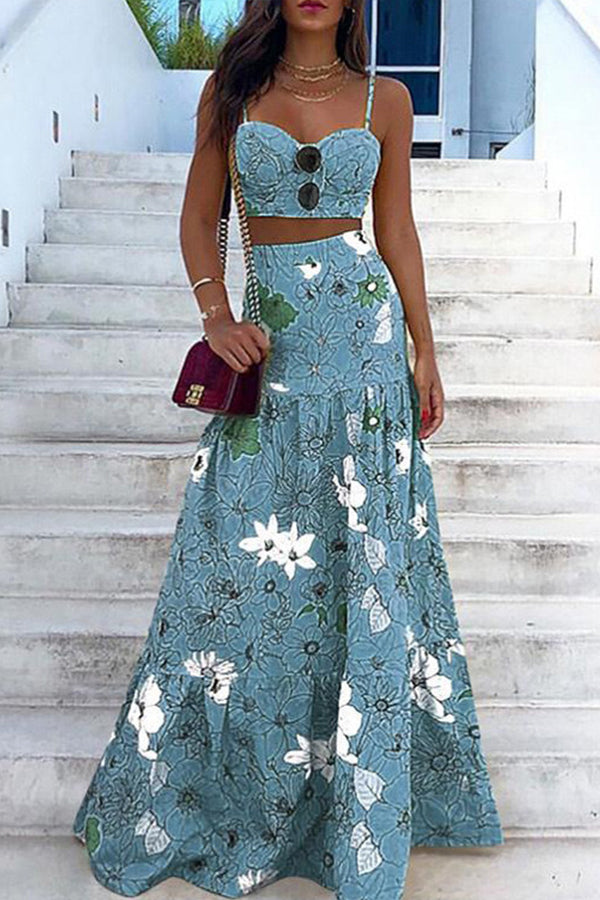 Sexy Strap Floral Print Dress