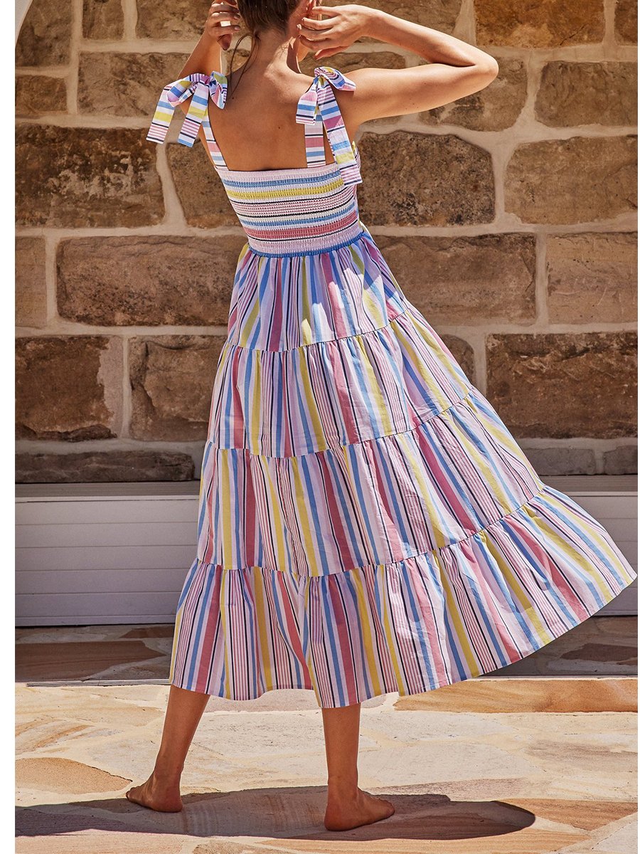 Temperament Fashion Holiday Strap Women's Print Dress
