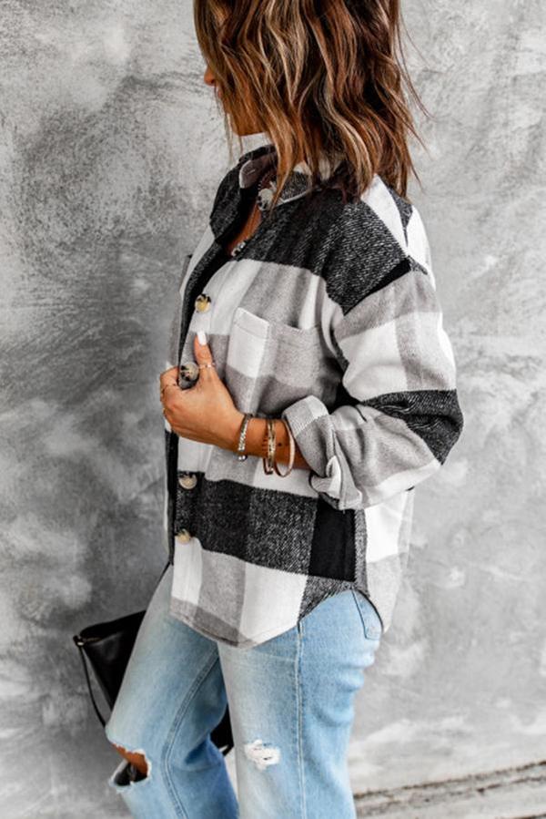 Plaid Color Block Shacket