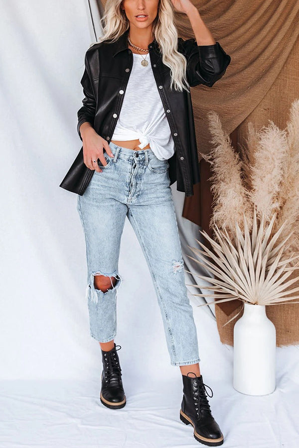 SUNDOWN Faux Leather Jacket