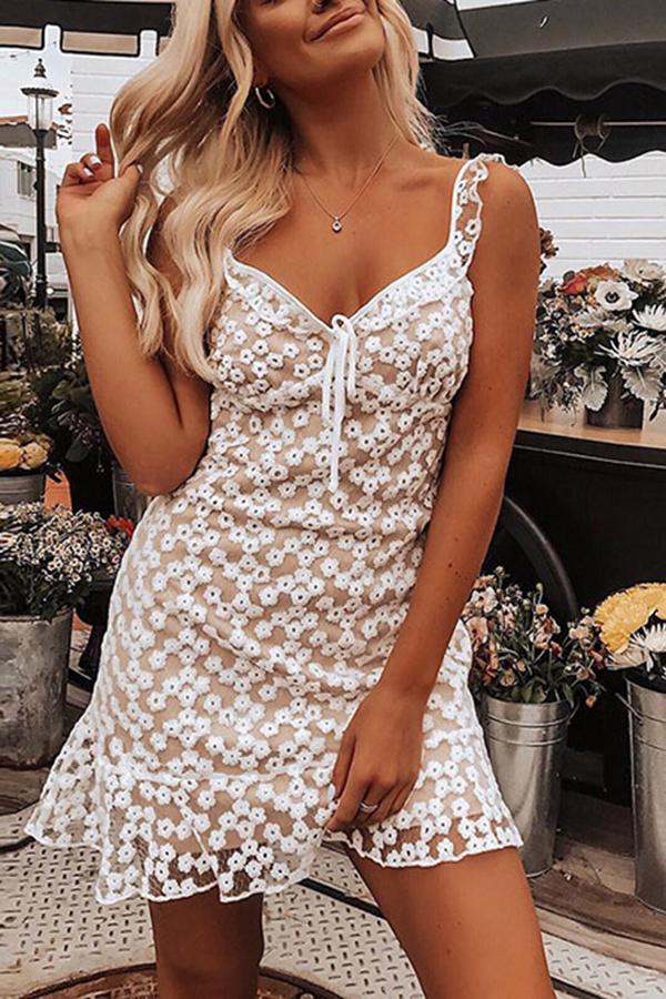 Sling Lace Fashion Mini Dress