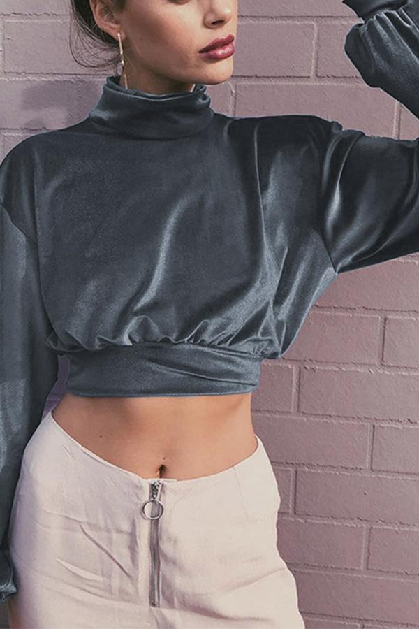 Velvet Short Cropped Thin Top