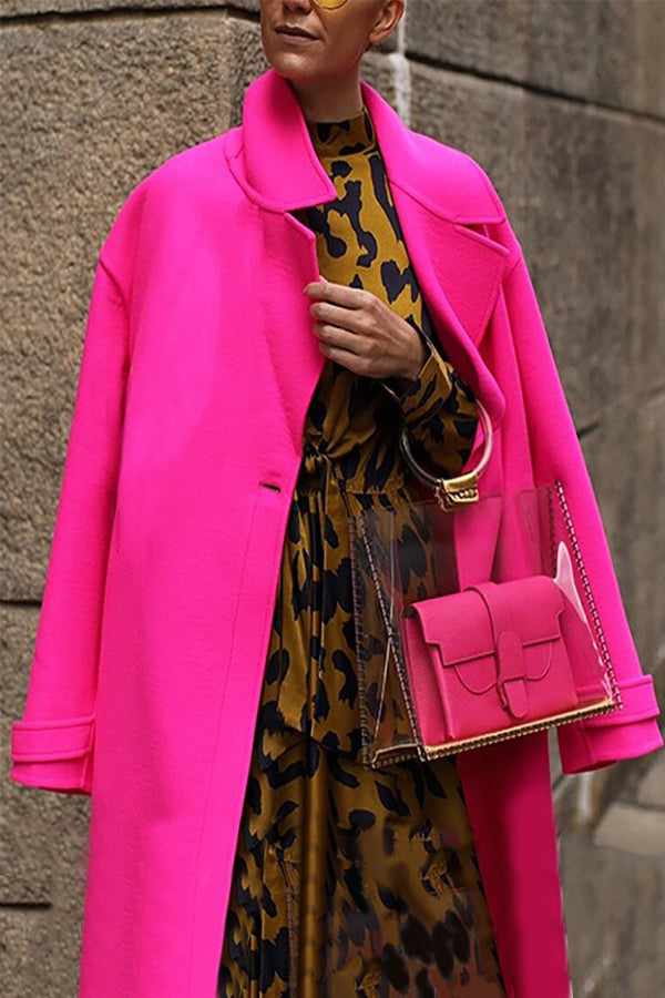 Fashion Solid Color Long Coat