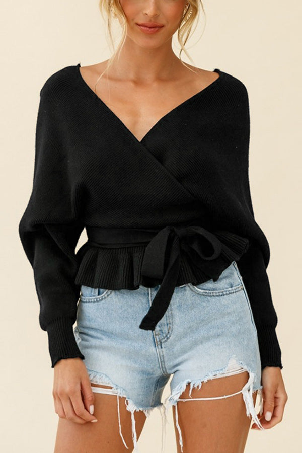Sexy V-neck knitted top