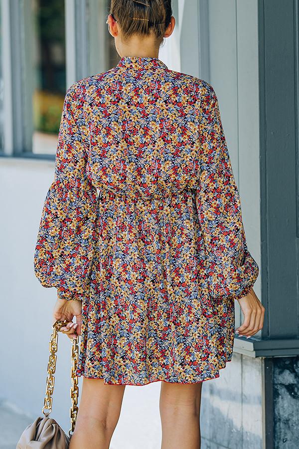 Printed Button Down Mini Dress