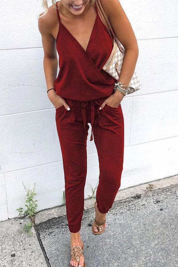 Fashion V Neck Jumpsuits