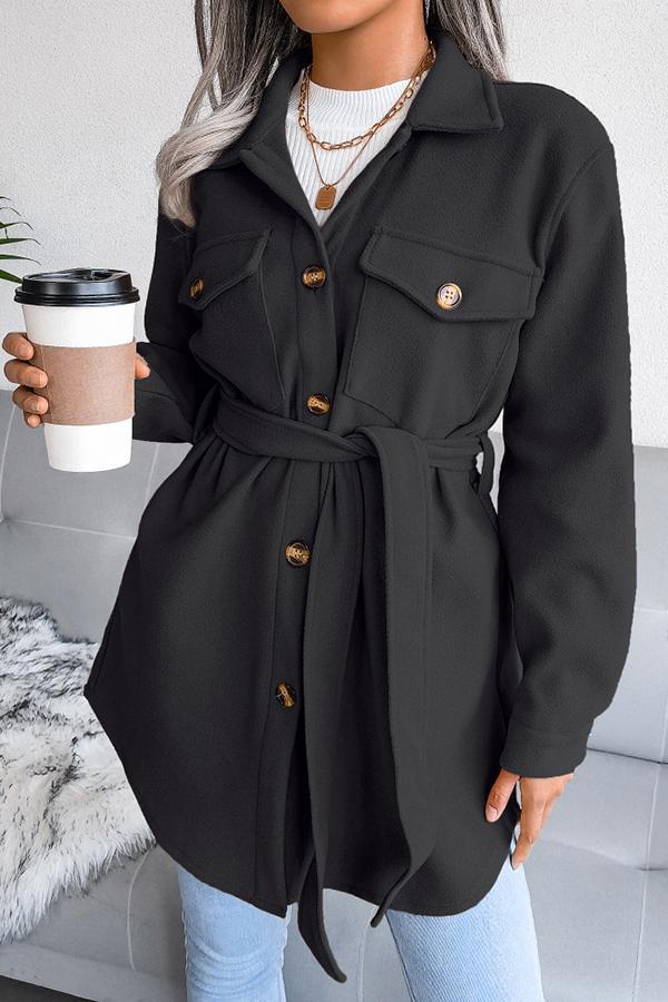 Pocketed Belted Coat