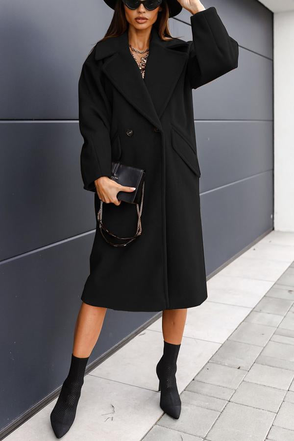 Solid Color Lapel Coat