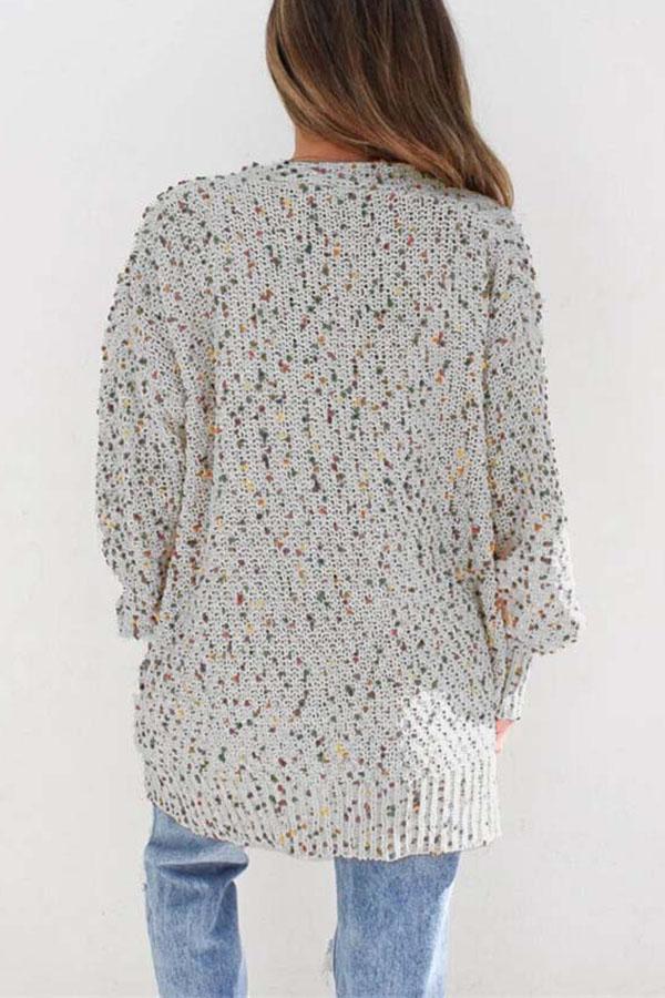 Multicolor Long Sleeve Pocket Cardigan